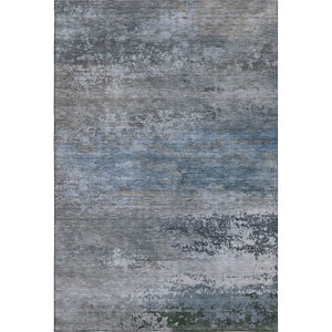 HomeRoots 10' X 14' Stylish Pewter & Charcoal Washable Area Rug with UV Protection for Homes with Kids & Pets 717110