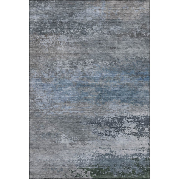 HomeRoots 10' X 14' Stylish Pewter & Charcoal Washable Area Rug with UV Protection for Homes with Kids & Pets 717110