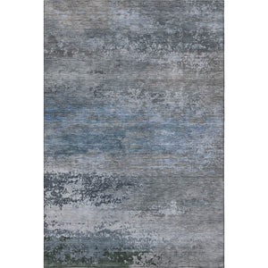 HomeRoots 10' X 14' Stylish Pewter & Charcoal Washable Area Rug with UV Protection for Homes with Kids & Pets 717110
