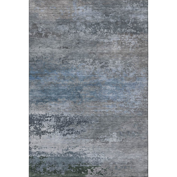 HomeRoots 10' X 14' Stylish Pewter & Charcoal Washable Area Rug with UV Protection for Homes with Kids & Pets 717110