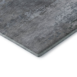 HomeRoots 10' X 14' Stylish Pewter & Charcoal Washable Area Rug with UV Protection for Homes with Kids & Pets 717110
