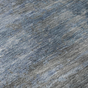 HomeRoots 10' X 14' Stylish Pewter & Charcoal Washable Area Rug with UV Protection for Homes with Kids & Pets 717110