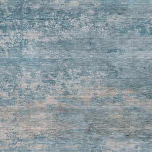 HomeRoots 5' Sky Blue & Gray Abstract Washable Area Rug – Stylish, UV Protected, Durable for Homes with Kids & Pets 717112