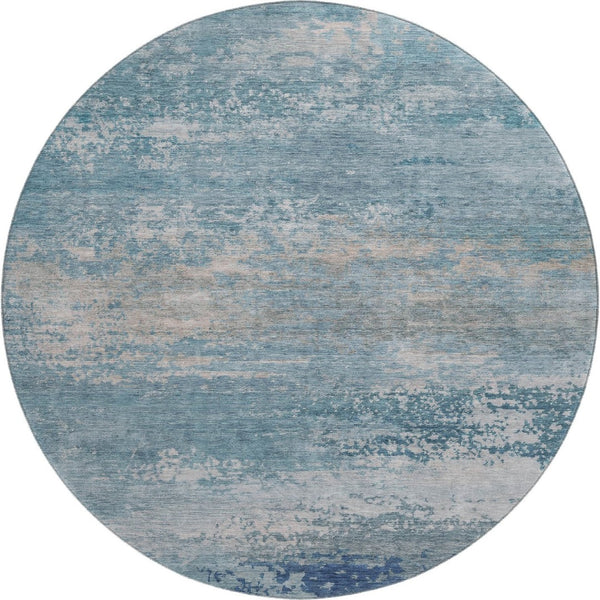 HomeRoots 8' X 10' Sky Blue and Gray Abstract Washable Area Rug with UV Protection - Durable & Stylish Home Decor 717114