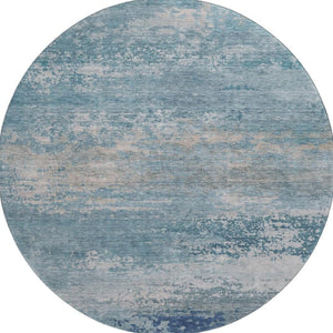 HomeRoots 8' X 10' Sky Blue and Gray Abstract Washable Area Rug with UV Protection - Durable & Stylish Home Decor 717114