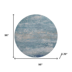 HomeRoots 8' X 10' Sky Blue and Gray Abstract Washable Area Rug with UV Protection - Durable & Stylish Home Decor 717114