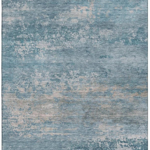 HomeRoots 9' X 12' Sky Blue Gray Abstract Washable Area Rug with UV Protection for Modern Living Spaces 717115