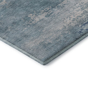 HomeRoots 9' X 12' Sky Blue Gray Abstract Washable Area Rug with UV Protection for Modern Living Spaces 717115