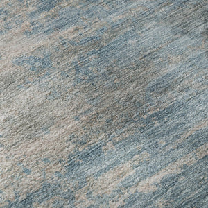 HomeRoots 9' X 12' Sky Blue Gray Abstract Washable Area Rug with UV Protection for Modern Living Spaces 717115