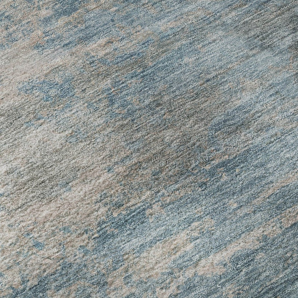 HomeRoots 9' X 12' Sky Blue Gray Abstract Washable Area Rug with UV Protection for Modern Living Spaces 717115