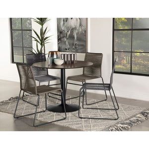 English Elm Jerome Charcoal Woven Rope Stackable Chairs (Set Of 2) - Modern Rustic Design For Any Space B062P344938