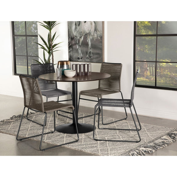 English Elm Jerome Charcoal Woven Rope Stackable Chairs (Set Of 2) - Modern Rustic Design For Any Space B062P344938