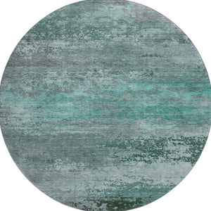 HomeRoots 8' X 10' Teal and Gray Abstract Area Rug - Washable, UV-Protected, Soft, and Stain-Resistant Comfort 717120