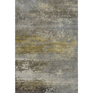HomeRoots 5' X 8' Abstract Taupe and Gold Area Rug - Washable, UV-Protected, Durable for Busy Homes & Pets 717124