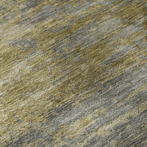HomeRoots 5' X 8' Abstract Taupe and Gold Area Rug - Washable, UV-Protected, Durable for Busy Homes & Pets 717124