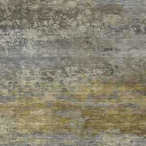 HomeRoots 8' Washable Taupe and Gold Abstract Round Rug – Durable, UV Resistant, Ideal for Busy Homes & Pets 717125