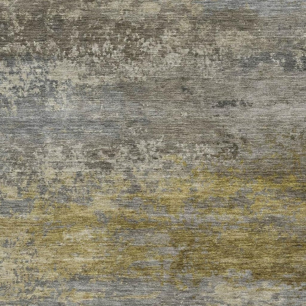 HomeRoots 8' Washable Taupe and Gold Abstract Round Rug – Durable, UV Resistant, Ideal for Busy Homes & Pets 717125