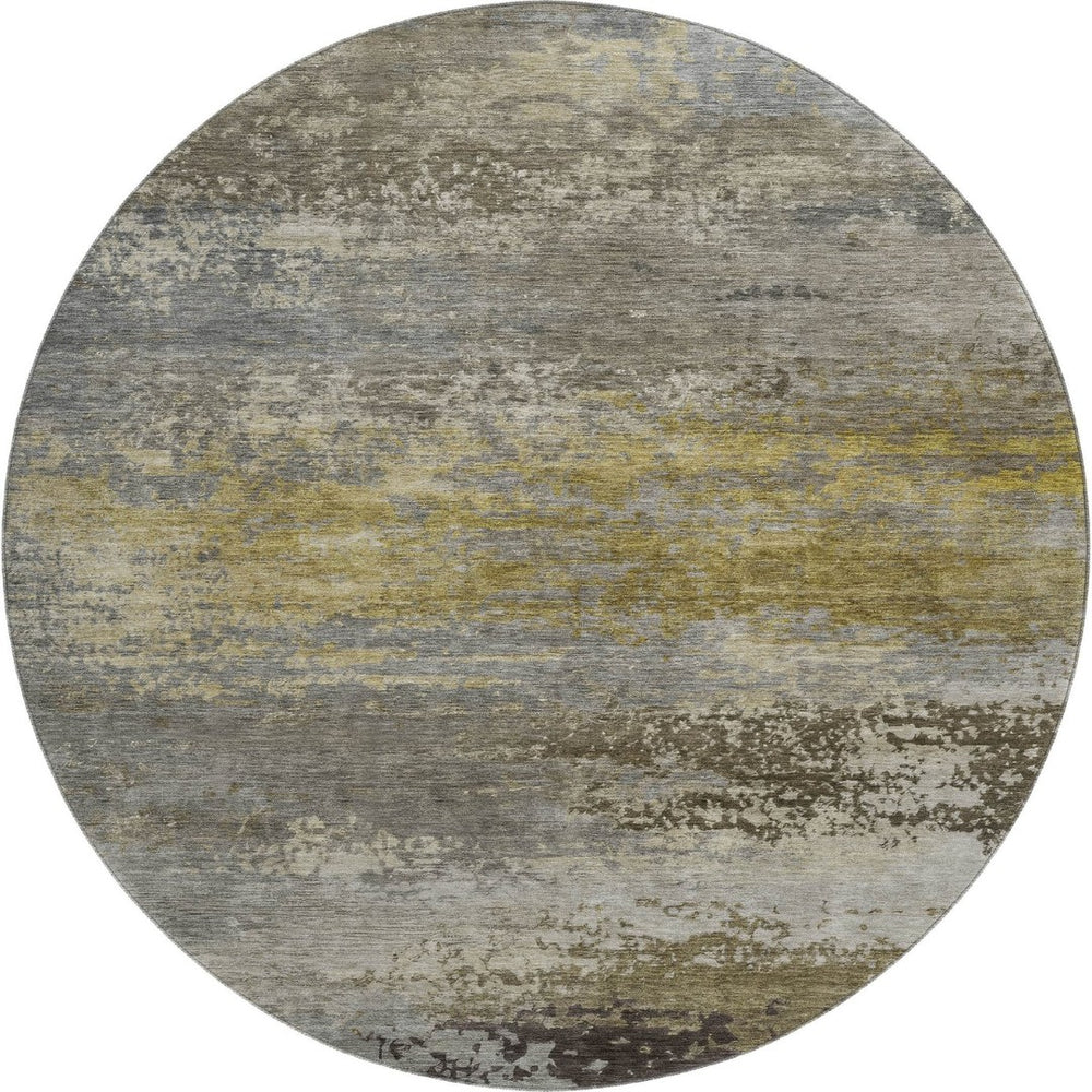 HomeRoots 8' X 10' Taupe and Gold Abstract Area Rug - Washable, Stain Resistant, UV Protected for Modern Homes 717126
