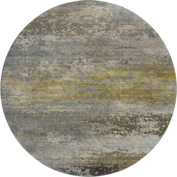 HomeRoots 8' X 10' Taupe and Gold Abstract Area Rug - Washable, Stain Resistant, UV Protected for Modern Homes 717126