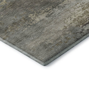 HomeRoots 8' X 10' Taupe and Gold Abstract Area Rug - Washable, Stain Resistant, UV Protected for Modern Homes 717126