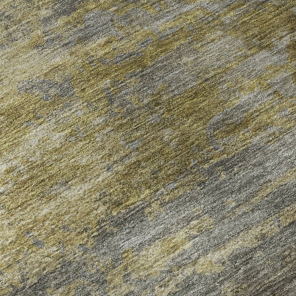 HomeRoots 8' X 10' Taupe and Gold Abstract Area Rug - Washable, Stain Resistant, UV Protected for Modern Homes 717126