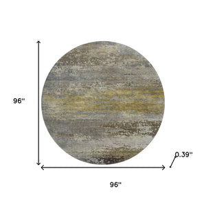 HomeRoots 8' X 10' Taupe and Gold Abstract Area Rug - Washable, Stain Resistant, UV Protected for Modern Homes 717126