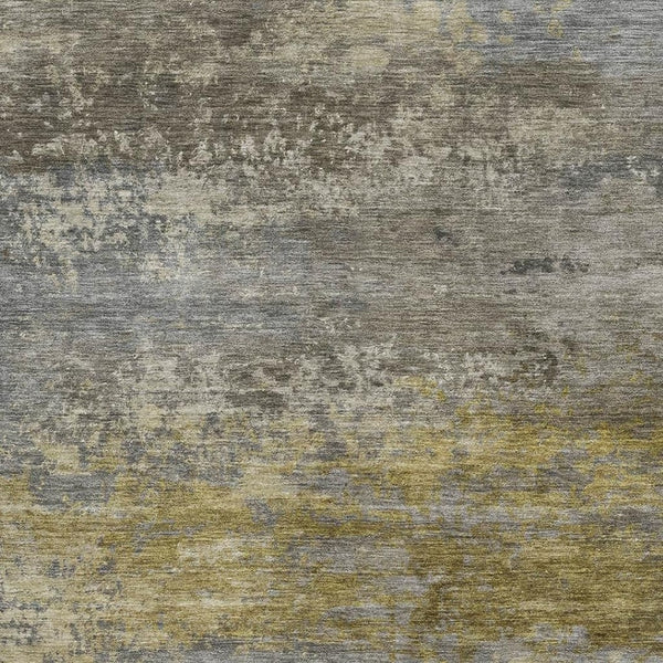 HomeRoots 9' X 12' Taupe & Gold Modern Abstract Area Rug - Washable, UV-Protected, Pet-Friendly Design! 717127