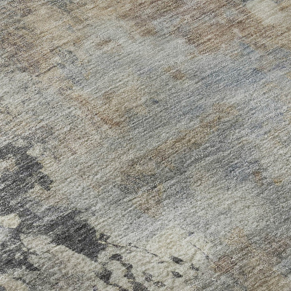 HomeRoots 8' X 10' Stylish Denim Blue & Beige Abstract Washable Area Rug with UV Protection for Homes 717138