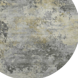 HomeRoots 8' X 10' Stylish Pewter & Charcoal Abstract Washable Area Rug with UV Protection for Busy Homes 717144