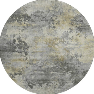 HomeRoots 8' X 10' Stylish Pewter & Charcoal Abstract Washable Area Rug with UV Protection for Busy Homes 717144