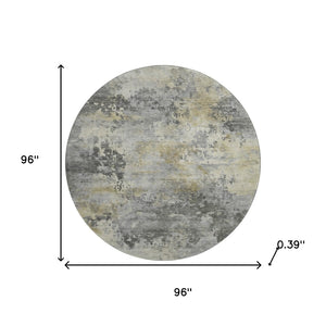 HomeRoots 8' X 10' Stylish Pewter & Charcoal Abstract Washable Area Rug with UV Protection for Busy Homes 717144
