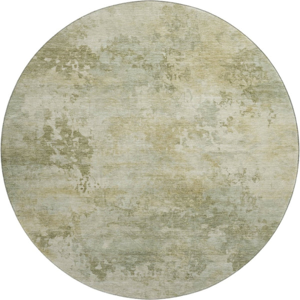 HomeRoots 8' X 10' Sage and Beige Abstract Washable Area Rug - Stylish, Durable, UV Protected for Everyday Living 717150