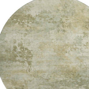 HomeRoots 8' X 10' Sage and Beige Abstract Washable Area Rug - Stylish, Durable, UV Protected for Everyday Living 717150