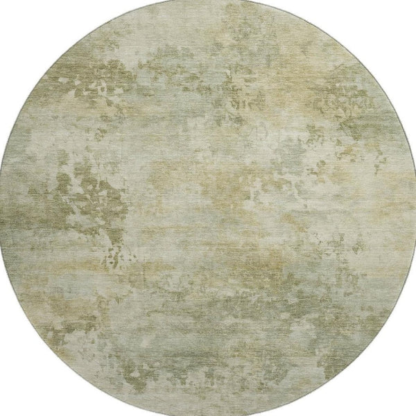 HomeRoots 8' X 10' Sage and Beige Abstract Washable Area Rug - Stylish, Durable, UV Protected for Everyday Living 717150