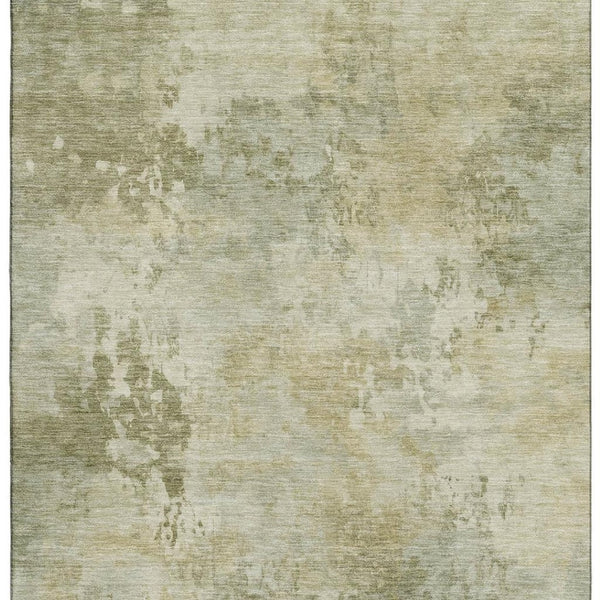 HomeRoots 9' X 12' Sage and Beige Abstract Area Rug - Washable, UV-Protected, Stain-Resistant, Stylish Comfort 717151