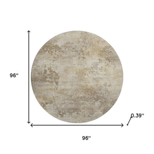HomeRoots 8' Tan & Beige Abstract Washable Area Rug with UV Protection - Durable, Stain-Resistant, Stylish Design 717156