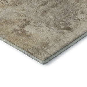 HomeRoots 9' X 12' Tan And Beige Abstract Area Rug - Washable, Durable, Stain-Resistant, UV Protected Design 717157