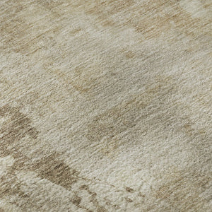 HomeRoots 9' X 12' Tan And Beige Abstract Area Rug - Washable, Durable, Stain-Resistant, UV Protected Design 717157