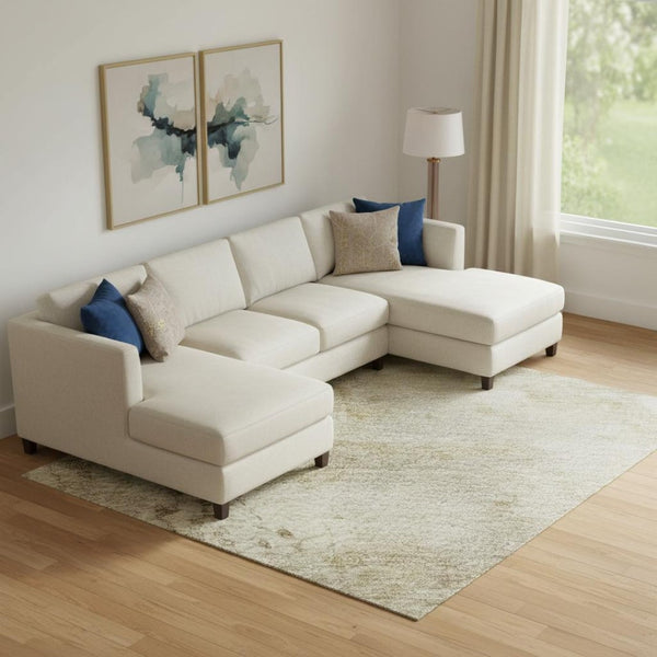 HomeRoots 10' Tan & Beige Abstract Washable Area Rug - Durable, UV Protected, Ideal for Kids & Pets! 717158