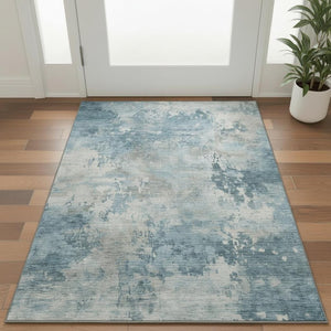 HomeRoots 5' X 8' Teal And Taupe Abstract Area Rug – Washable, UV-Protected & Stylish for Busy Homes 717160