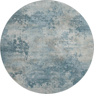 HomeRoots 8' X 10' Teal And Taupe Abstract Area Rug - UV-Resistant, Stain-Repellent, Machine Washable Design 717162