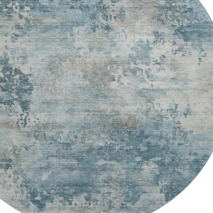 HomeRoots 8' X 10' Teal And Taupe Abstract Area Rug - UV-Resistant, Stain-Repellent, Machine Washable Design 717162