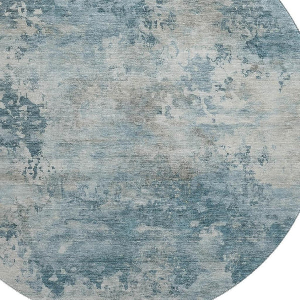 HomeRoots 8' X 10' Teal And Taupe Abstract Area Rug - UV-Resistant, Stain-Repellent, Machine Washable Design 717162