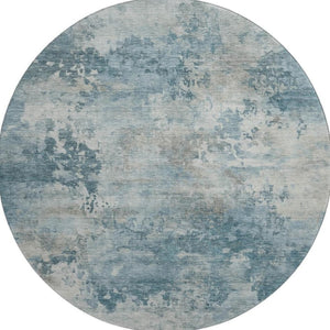 HomeRoots 8' X 10' Teal And Taupe Abstract Area Rug - UV-Resistant, Stain-Repellent, Machine Washable Design 717162
