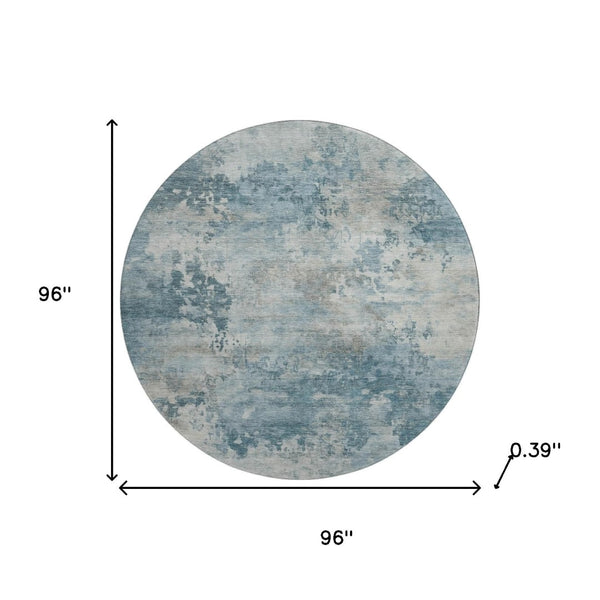 HomeRoots 8' X 10' Teal And Taupe Abstract Area Rug - UV-Resistant, Stain-Repellent, Machine Washable Design 717162