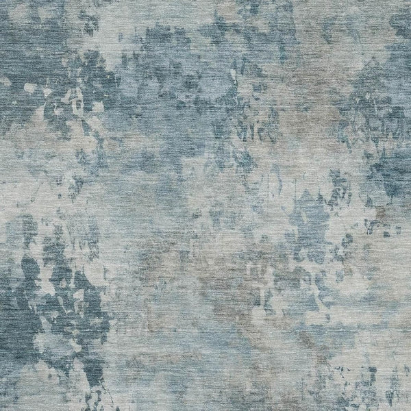 HomeRoots 9' X 12' Teal and Taupe Abstract Area Rug - Washable, UV-Protected, Perfect for Busy Homes! 717163