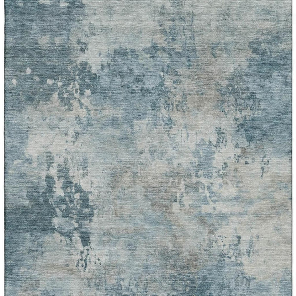 HomeRoots 10' Teal and Taupe Abstract Area Rug - Washable, UV Protected, Durable & Stylish for High-Traffic Spaces 717164