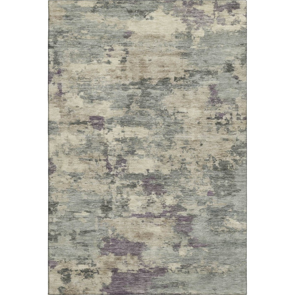 HomeRoots 8' Sage and Gray Abstract Round Rug - Washable, UV Protected, Durable, Perfect for Busy Homes 717167