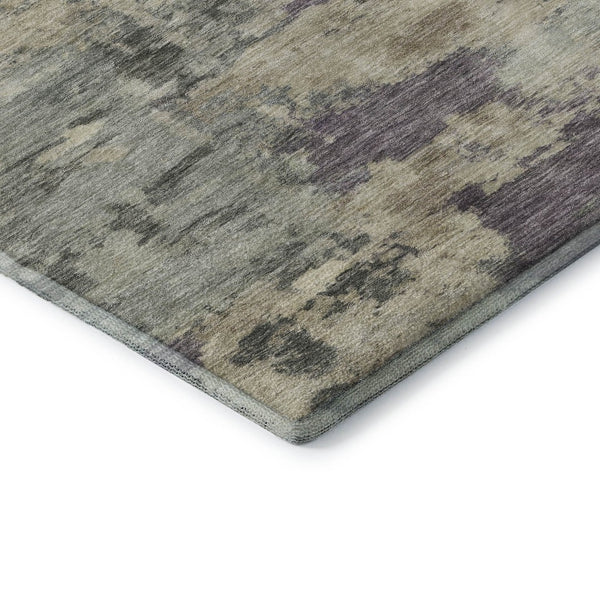 HomeRoots 8' Sage and Gray Abstract Round Rug - Washable, UV Protected, Durable, Perfect for Busy Homes 717167