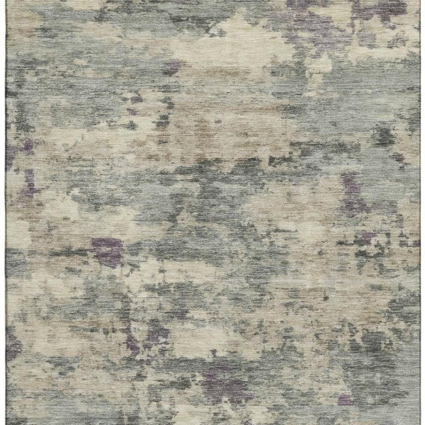 HomeRoots 8' Sage and Gray Abstract Round Rug - Washable, UV Protected, Durable, Perfect for Busy Homes 717167